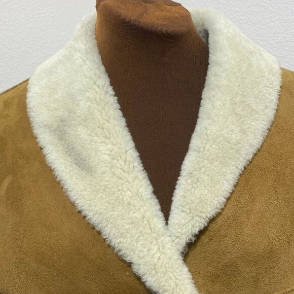 Vintage Owen Barry Tan Shearling
Jacket Coat Women’s Size Large - Picture 8 of 12